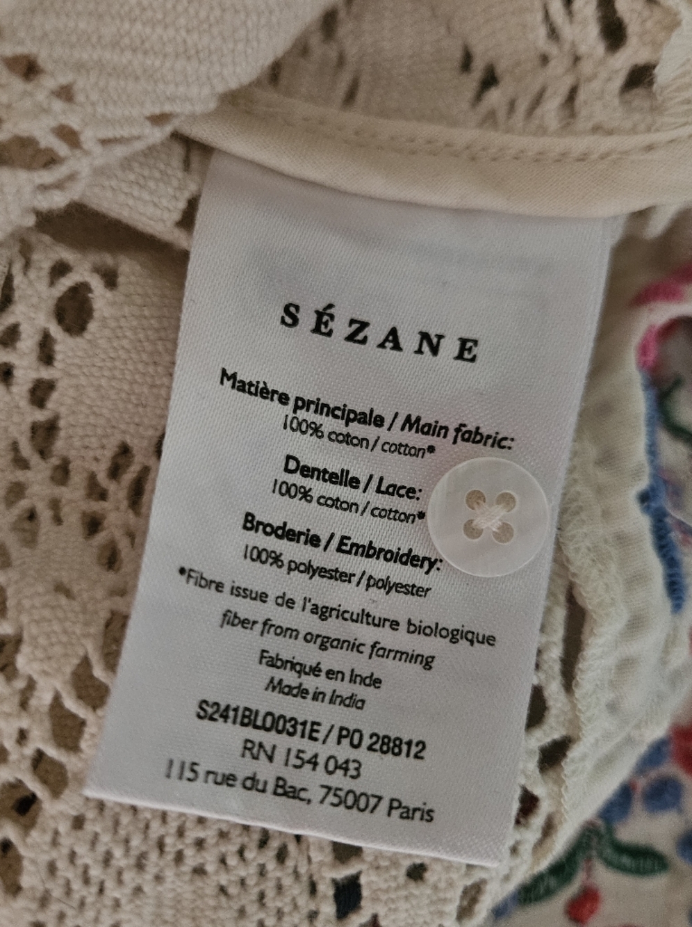 Sezane Matika Blouse - Size 34 - Picture 3 of 3